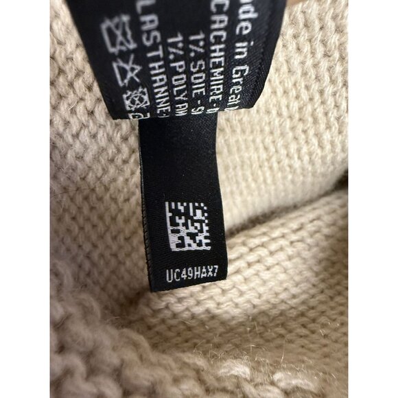 Chanel Beige & Navy Blue Knit Beanie Hat 97% Cashmere 1% Silk - Picture 7 of 7